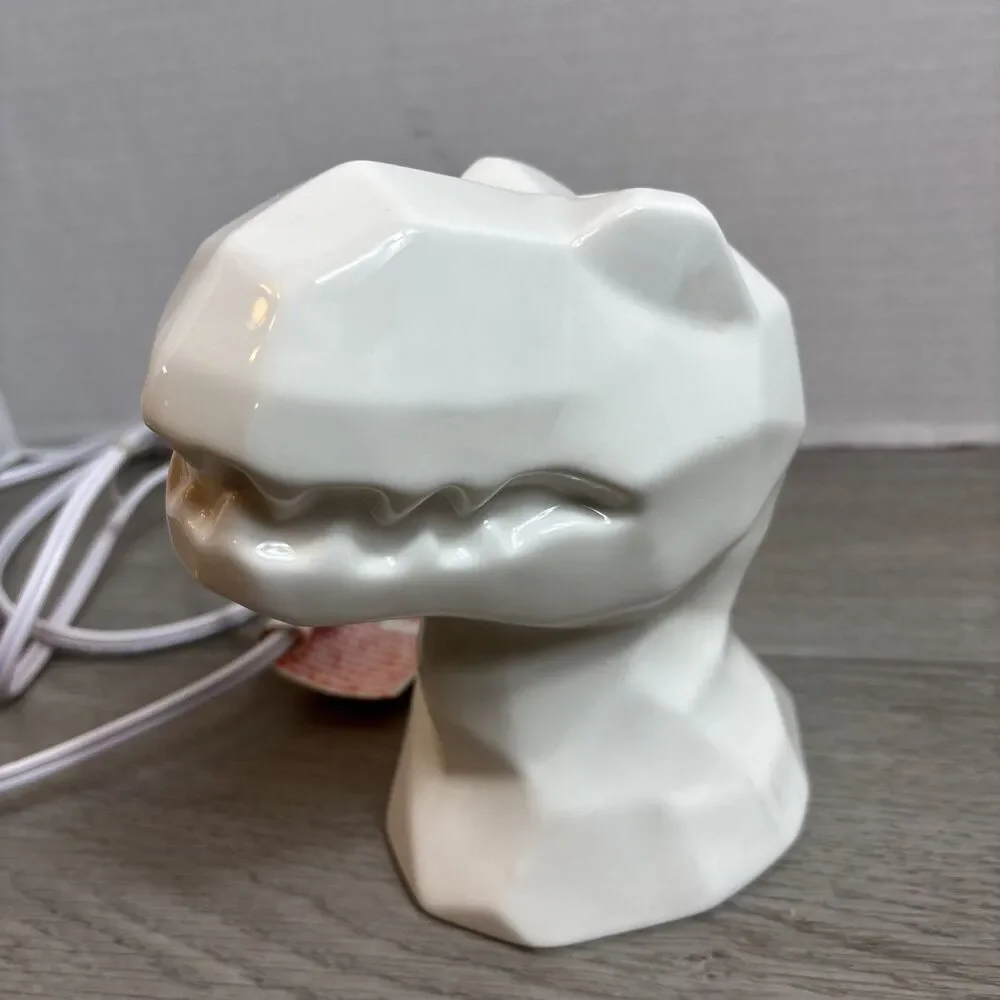 Target Pillow-fort Dinosaur Head Night Light White Ceramic T-Rex Bulb